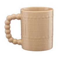 Tan Mug w/Beaded Handle