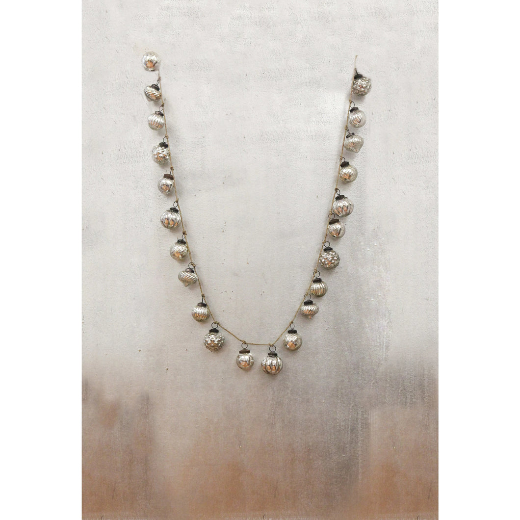 Embossed Mercury Glass Ornament Garland