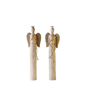 Hand-Carved Mango Wood Angel