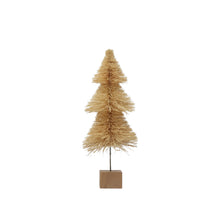 Load image into Gallery viewer, Cream Bottle Brush Tree with Wood Base
