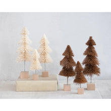 Load image into Gallery viewer, Cream Bottle Brush Tree with Wood Base