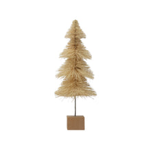 Load image into Gallery viewer, Cream Bottle Brush Tree with Wood Base
