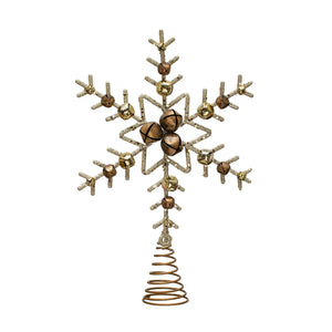 Star Tree Topper w/ Jingle Bells & Glitter