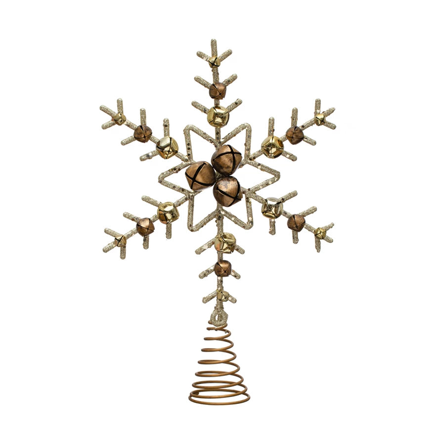 Star Tree Topper w/ Jingle Bells & Glitter