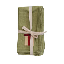 Load image into Gallery viewer, Green Holiday Napkins Set of 4