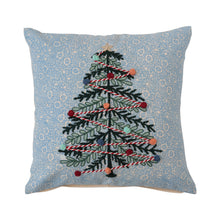 Load image into Gallery viewer, Blue Floral Christmas Tree w/PomPoms