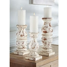 Load image into Gallery viewer, Distressed Cream Chunky Candlestick Large
