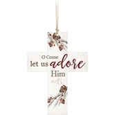 Oh Come Let Us Adore Him Cross Ornament