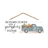 Autumn Leaves Jute Sign