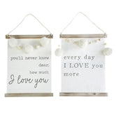 Love You Canvas Sign