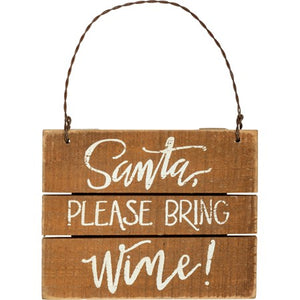 Santa Bring Wine Ornament