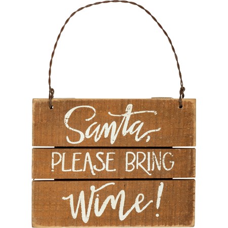 Santa Bring Wine Ornament