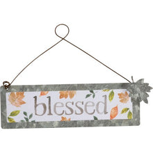 Load image into Gallery viewer, Fall Saying Metal Hanging Ornament