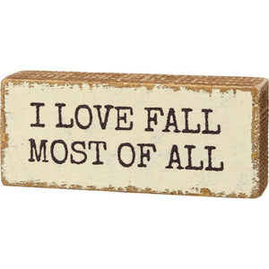 I Love Fall Mini Block Sign