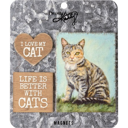 Tabby Cat Magnet Set