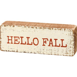 Hello Fall Mini Block Sign