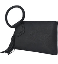 Load image into Gallery viewer, Faux Leather Tassel Wristlet Wallet
