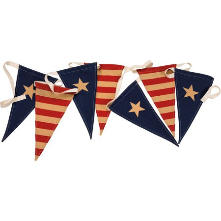 Primitive Flag Pennant Garland
