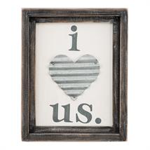 I Love Us Tin Heart Board
