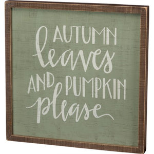 Autumn Leaves Pumpkin Please Sign
