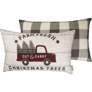 Farm Fresh Trees Truck Pillow