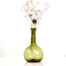 Load image into Gallery viewer, Green Glass Bud Vase