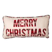 Merry Christmas Plaid Pillow