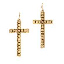 Load image into Gallery viewer, Beaded Cross Dangle Earrings