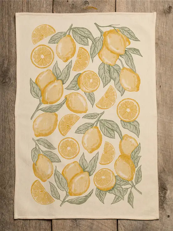 Lemon Pattern Tea Towel