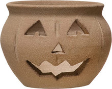 Load image into Gallery viewer, Terra Cotta Jack O Lantern Candle Holder Large