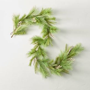 Needle Pine Garland w/ White Berries