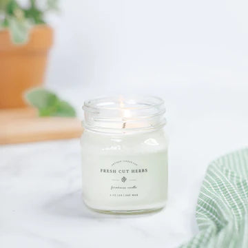 Fresh Cut Herbs 8oz Mason Jar Candle
