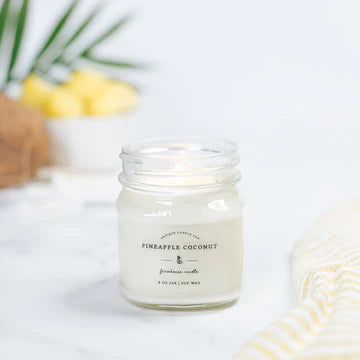 Pineapple Coconut 8oz Mason Jar Candle