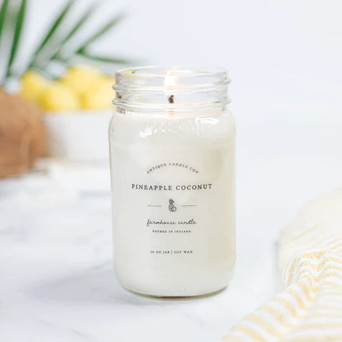 Pineapple Coconut 16oz Mason Jar Candle