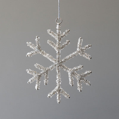 Glass Beaded Snowflake Ornament, Small
