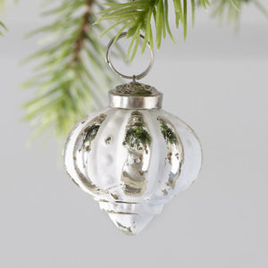 Cottage White Glass Ornament
