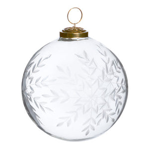 Snowflake Engraved Glass Ball Ornament, Large