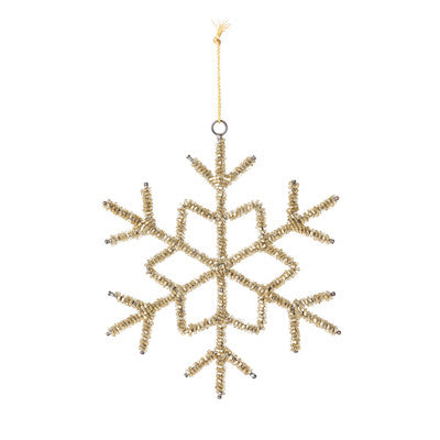 Woodland Snowflake Beaded Ornament, Large