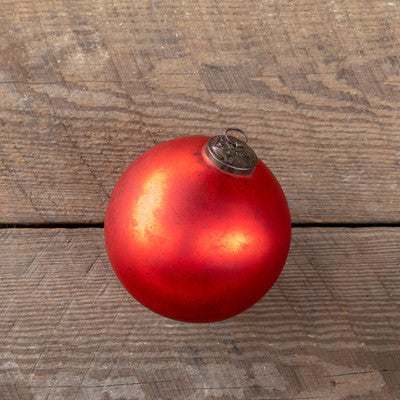 Antique Matte Ruby Glass Ball Ornament, X-Large