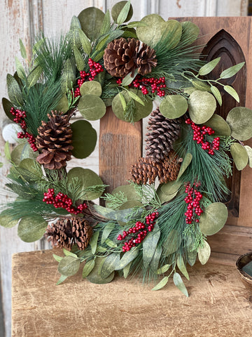 Garnet Berry Eucalyptus Wreath