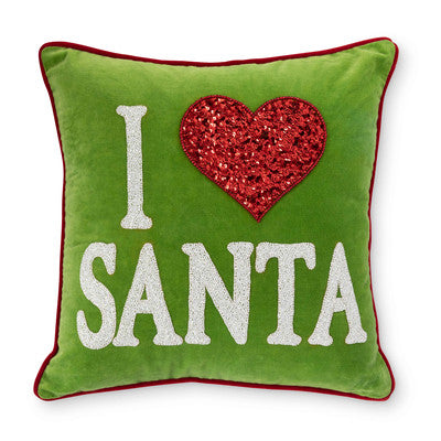 I Love Santa Velvet Pillow