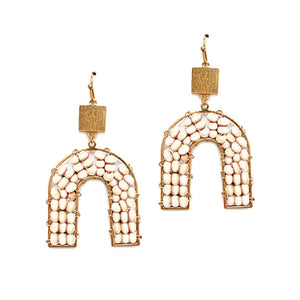Arch Wood Bead Earrings