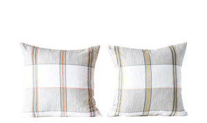 Cotton Woven Plaid Pillow