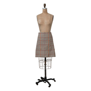 Woven Cotton Plaid Half Apron