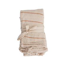 Load image into Gallery viewer, Cotton Double Cloth Napkins Orange/Cream Set of 4