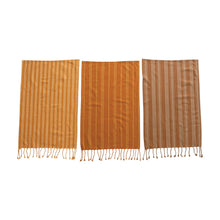 Load image into Gallery viewer, Cotton Tea Towel with Stripe and Fringe
