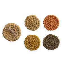 Load image into Gallery viewer, Round Handmade Wool Felt Ball Coasters