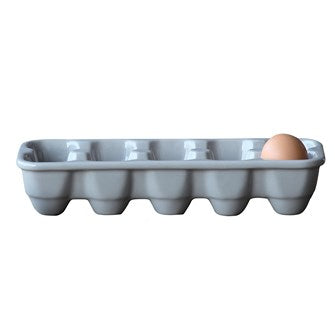 Stoneware 12ct Egg Holder Grey