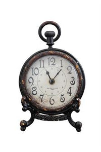 Pewter Mantle Clock w/ Stand