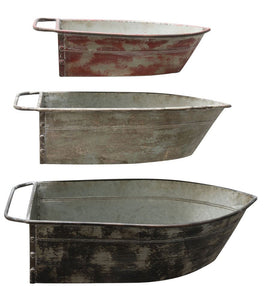 Medium Metal Boat Tin, Distressed